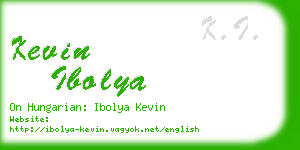 kevin ibolya business card